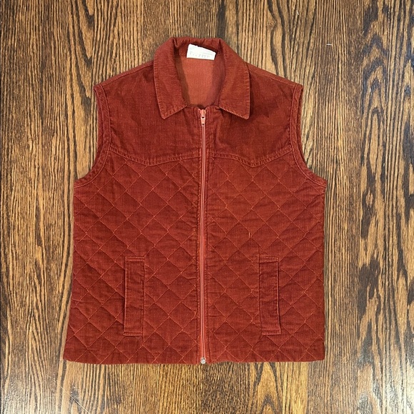 Vintage Jackets & Blazers - Vintage Rust Quilted Vest